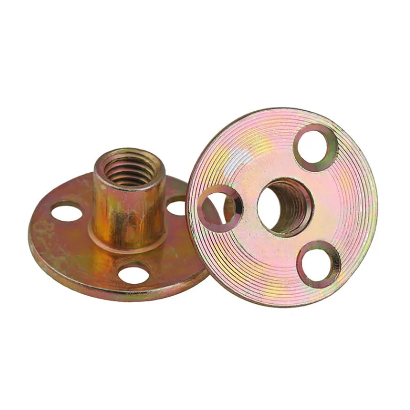 Description Picture 5 of item1-10Pcs Lron Plate Nut Furniture Plywood On Lock Nuts Sofa Foot Lock Galvanized Three-hole Nut M8 M10