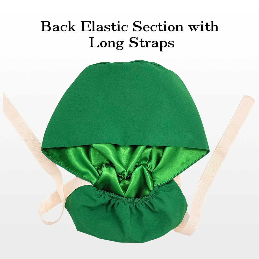 Satin Lined Silky Green Scrub Cap