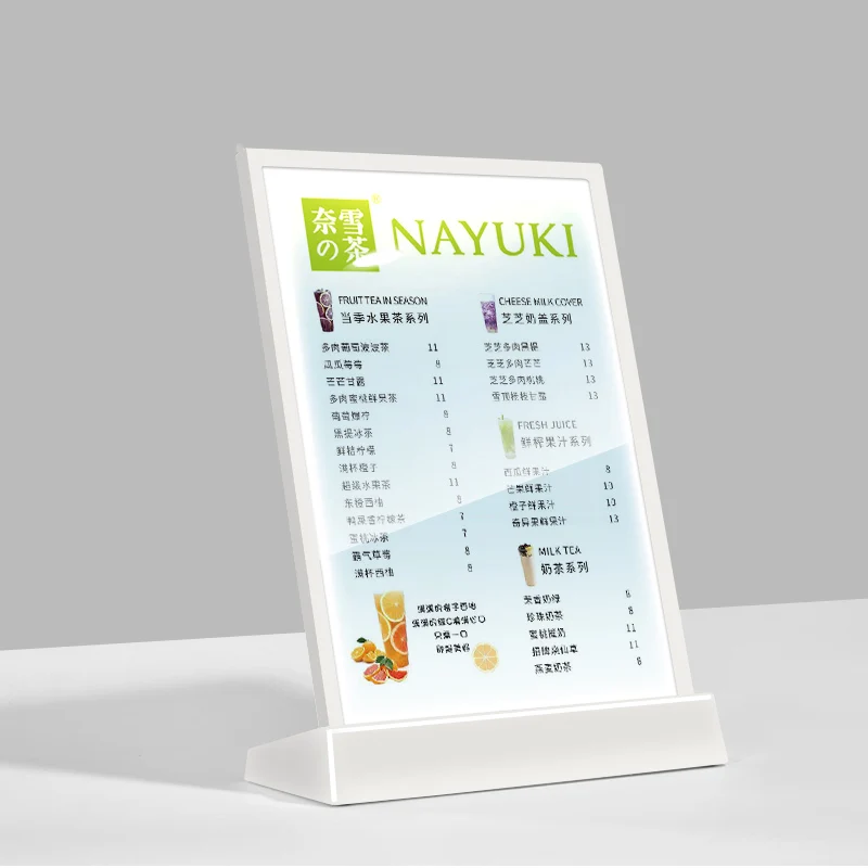 SVIAO A4 USB LED 조명, 레스토랑 금속 디스플레이, 메뉴 선반 프로모션, 데스크탑 맥주 바 샵 디스플레이 보드