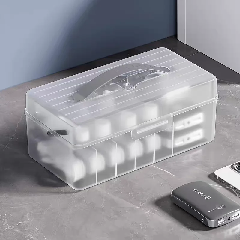 Portable Cable Organizer Box with Lid - USB Cord Sorter and Desk Accessory