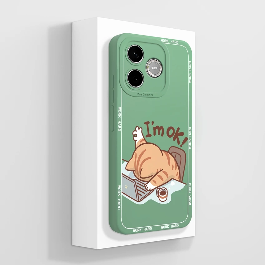 Cute Cat Claw Cartoon Print Phone Case with Camera Protection - Soft Liquid Silicone Housing