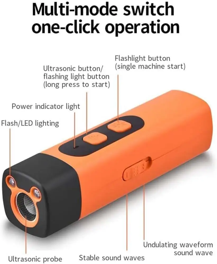 Anti Bark Device for Dogs Ultrasonic Dog Repeller Barking Devices with LED Flashlight Stop Bad Behavior Without Screaming Clap 5