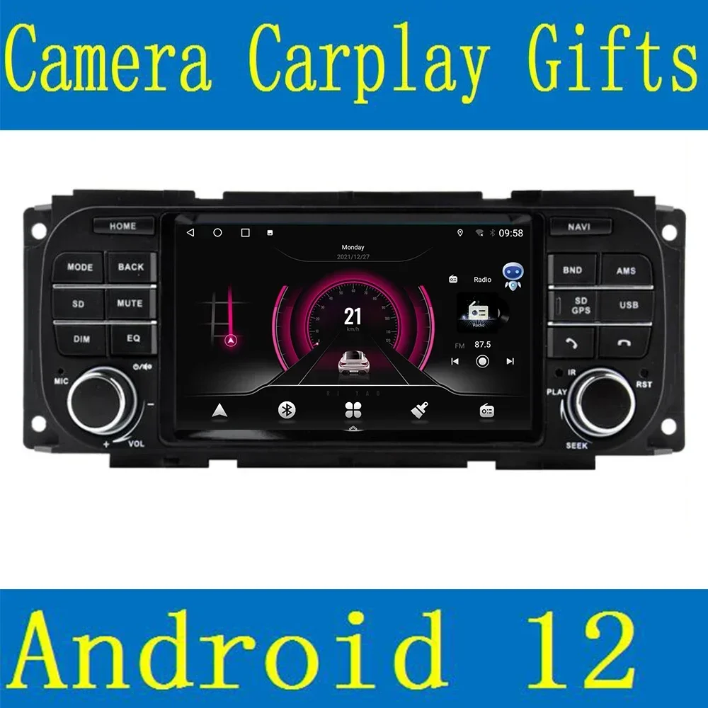 

Carplay Android 13 автомобильный DVD-плеер для JEEP Grand Cherokee Liberty Wrangler Chrysler Dodge GPS Радио стерео камера без DVD Wifi