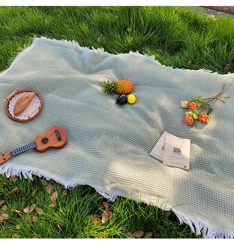 Linen Picnic Mat & Tablecloth – Multipurpose Camping Blanket, Outdoor Picnic Mat, Car Trunk Mat for Travel & Outings