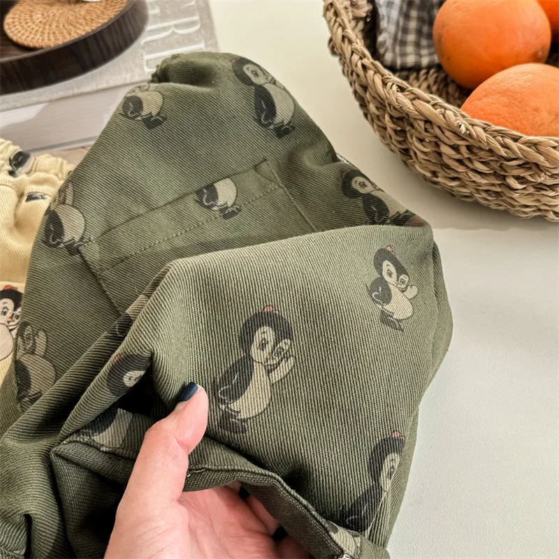 Kids Casual Harem Pants with Penguin Prints
