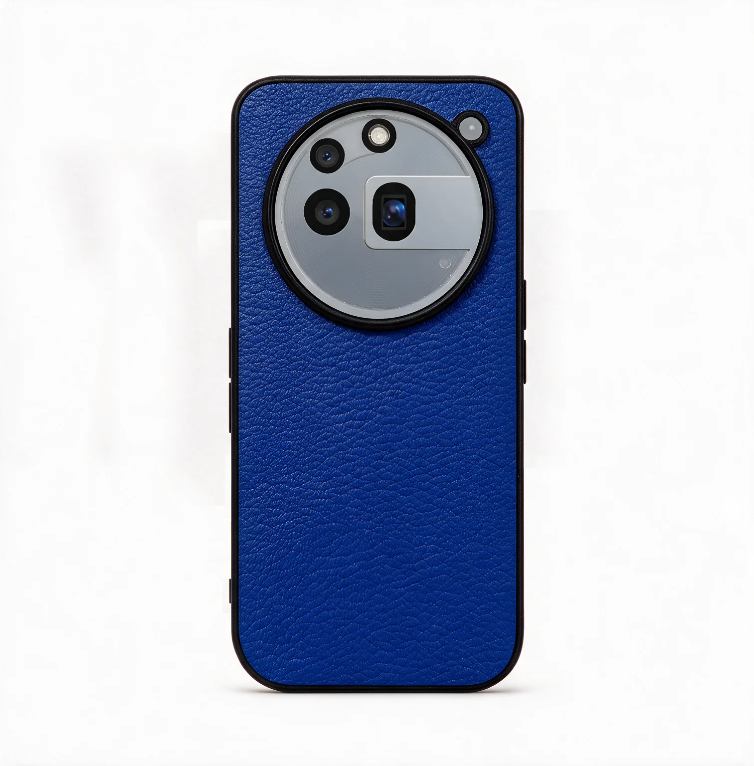 Luxury Genuine Leather Shockproof Phone Case - Solid Color Design