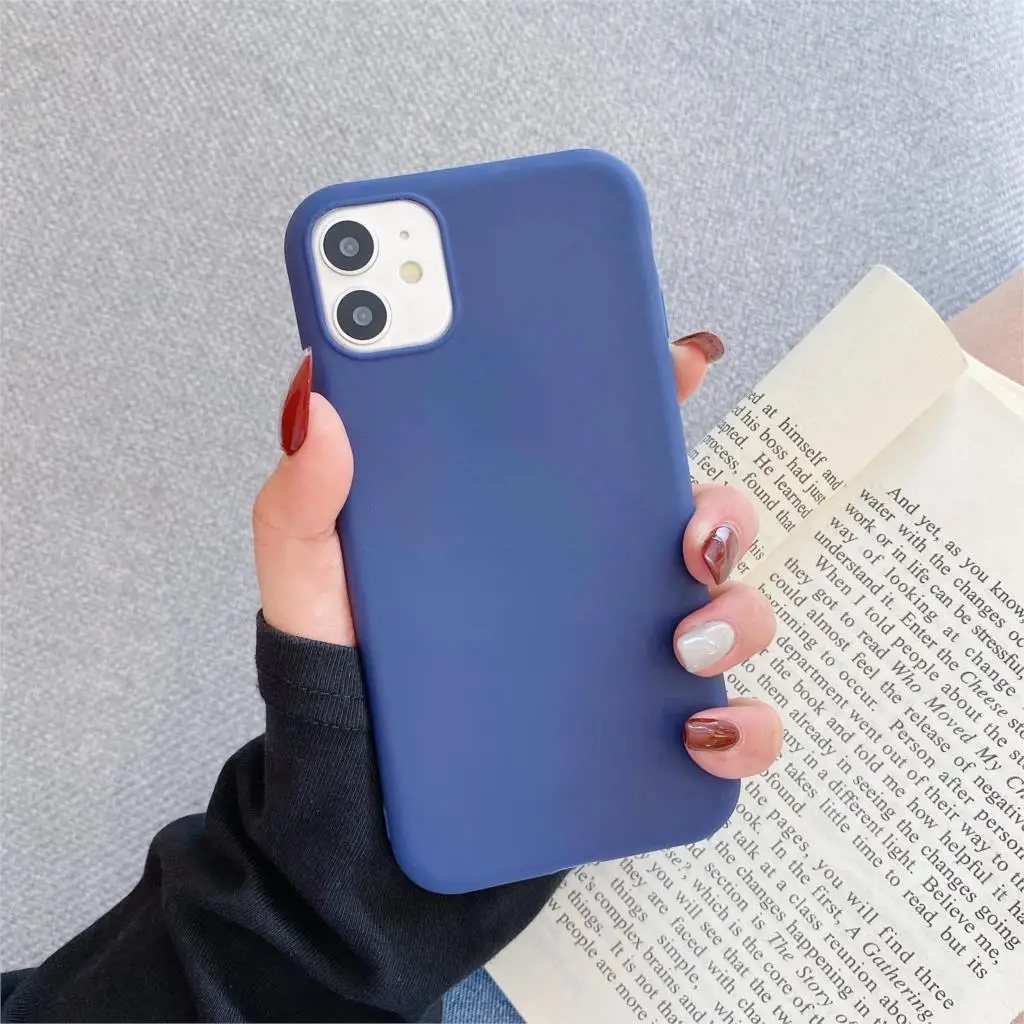 Sleek Matte Candy-Colored Phone Case - Fashionable Couples Cover