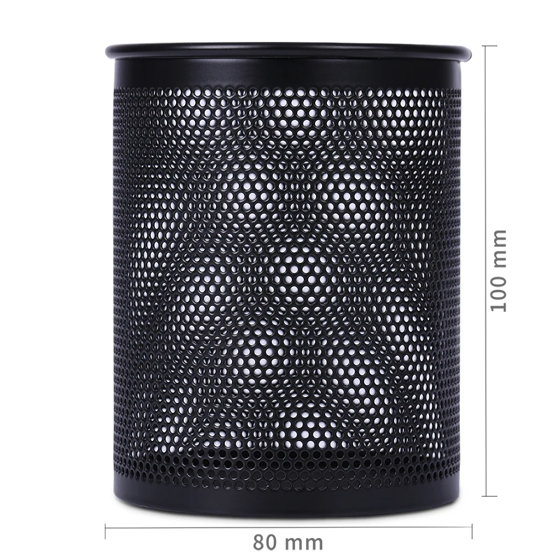 Deli Pencil Holder Office Desk Metal Mesh Square Round Pen Pot Cup Case Container Organiser