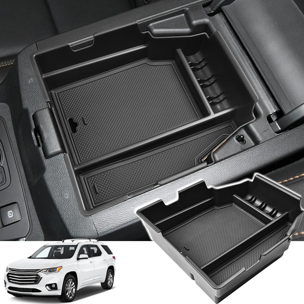 

Car Organizer for Chevy Traverse 2018 2019 2020 2021 2022 2023 Center Console Armrest Storage Box Holder Insert Tray Accessories