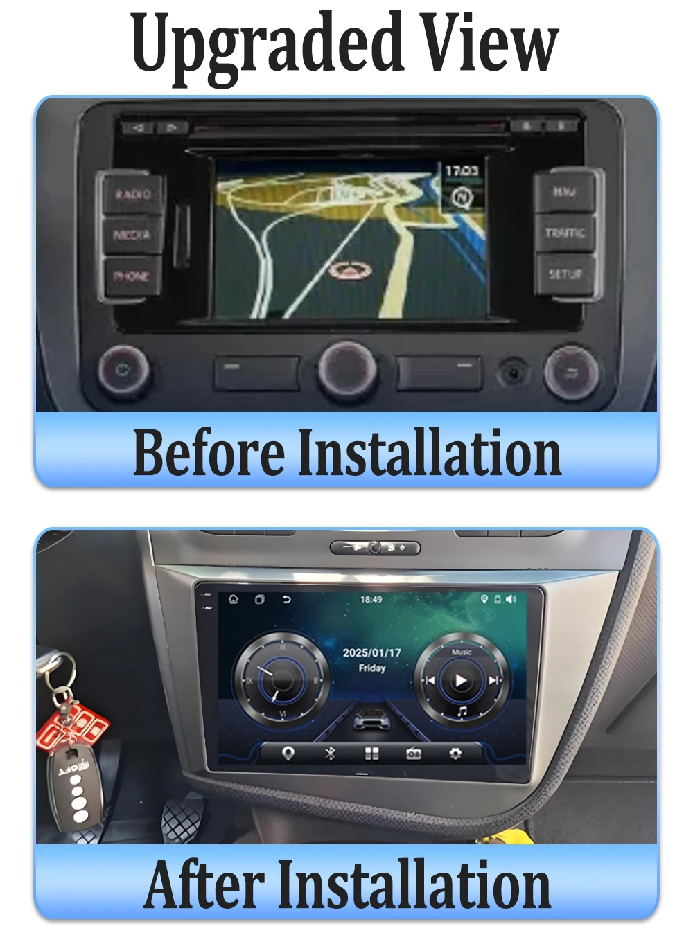 Wireless CarPlay Android Auto Radio Per Seat Altea 2004-2015 Toledo 3 Auto Multimedia GPS 2din Autoradio 5G Wifi Touch Screen BT - Image 2