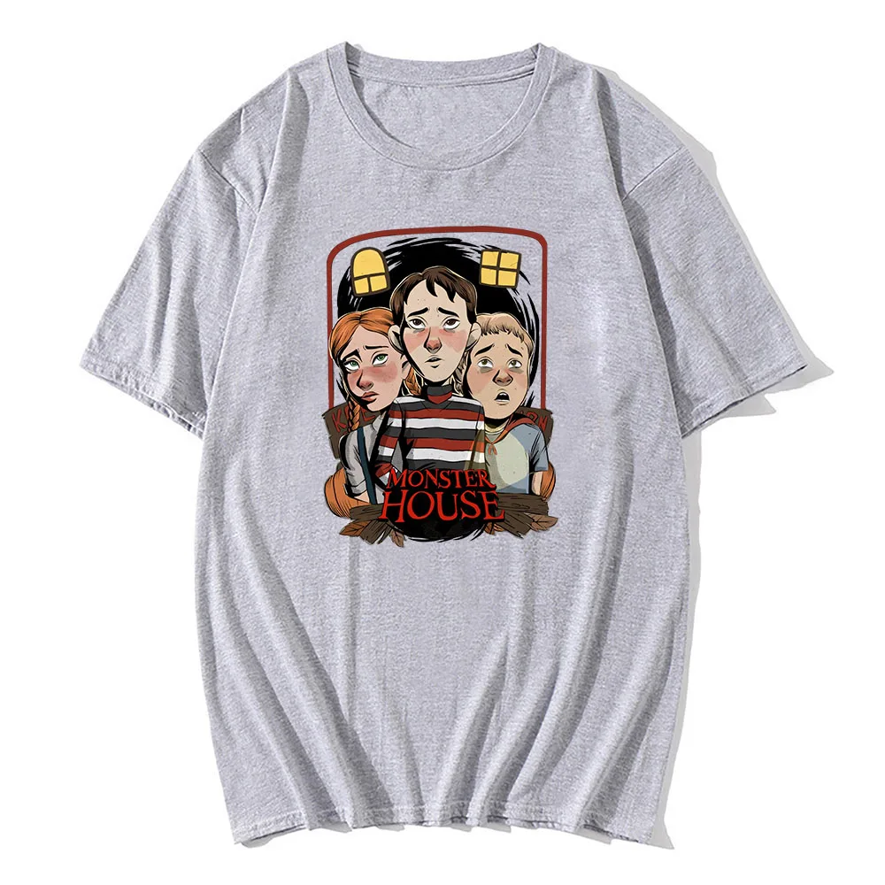 Monster House Cartoon Print Harajuku Kawaii Retro Unisex T-shirt