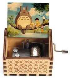 Elegant Hand - Cranked Wooden Music Box with Painted Design (PURPLE)