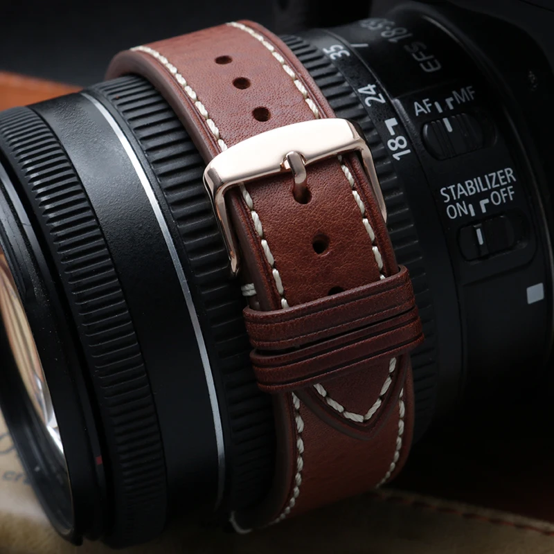 Adatto Per Tissot 1853 Chrono Xl Series Timex T49905 T49963 Cinturino Da Uomo Casual Sportivo In Pelle 22Mm