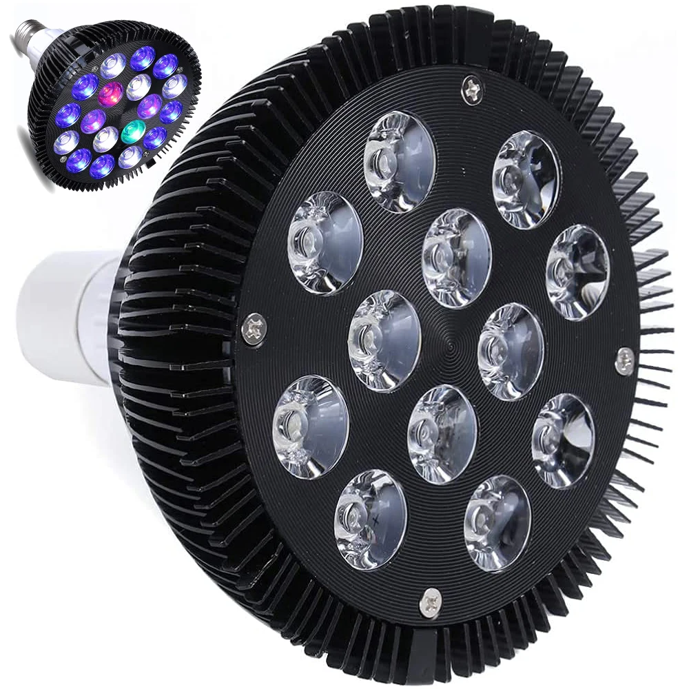 LED Aquarium Light Bulb PAR38 54W Full Spectrum Fish Tank Coral Reef Saltwater Tank Plants Growth led lamp aquarium light aquarium lamp