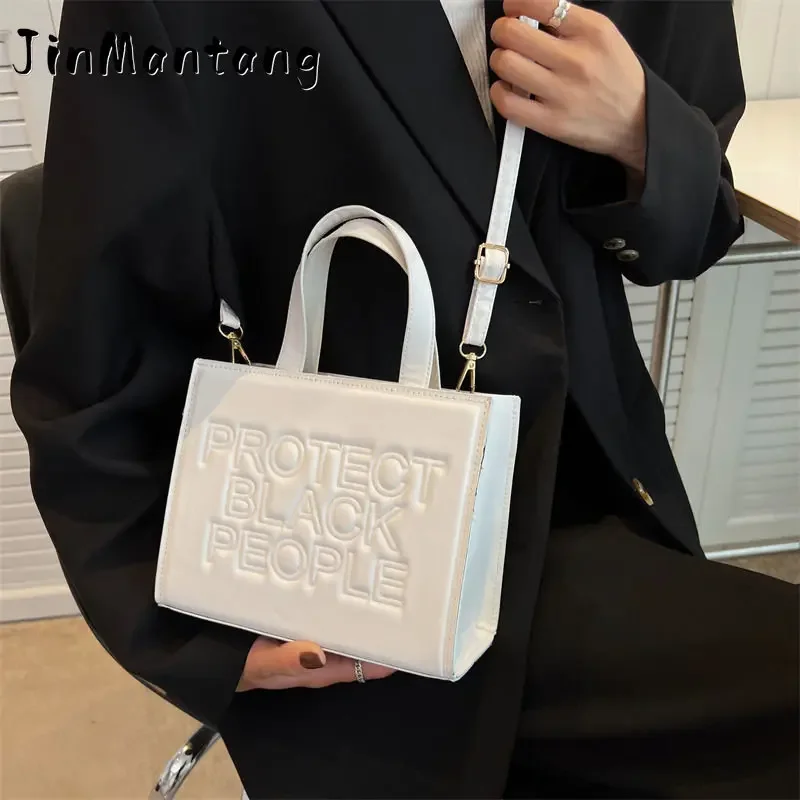 

Women Handbags Fashion Letters Tote Bag Designer Luxury Pu Leather Shoulder Crossbody s Protect Black People Shopper Men