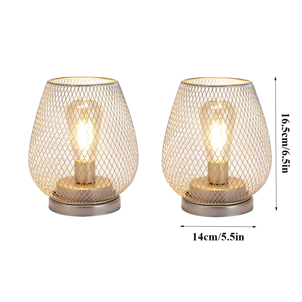 JHY DESIGN Set di 2 Lampada da Tavolo in Metallo Nero D'accento Senza Fili Alimentata a Batteria Con Lampadina Stile Edison Funzionamento a Ideale per Matrimoni Feste Patio Eventi