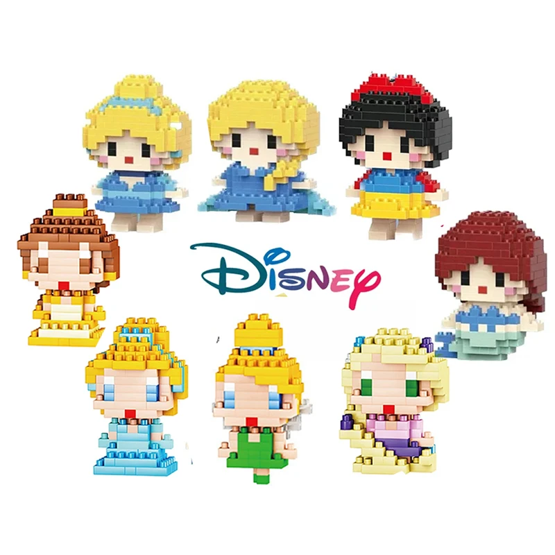 

Disney Blocks Princess Series Anime Figure Elsa Snow White particle Assembly Building Blocks Child Toy Birthday Holiday Gifts