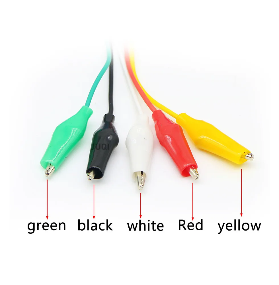 10pcs 28mm Alligator clips double-ended clips crocodile cable alligator jumper wire test leads line length 50 cm