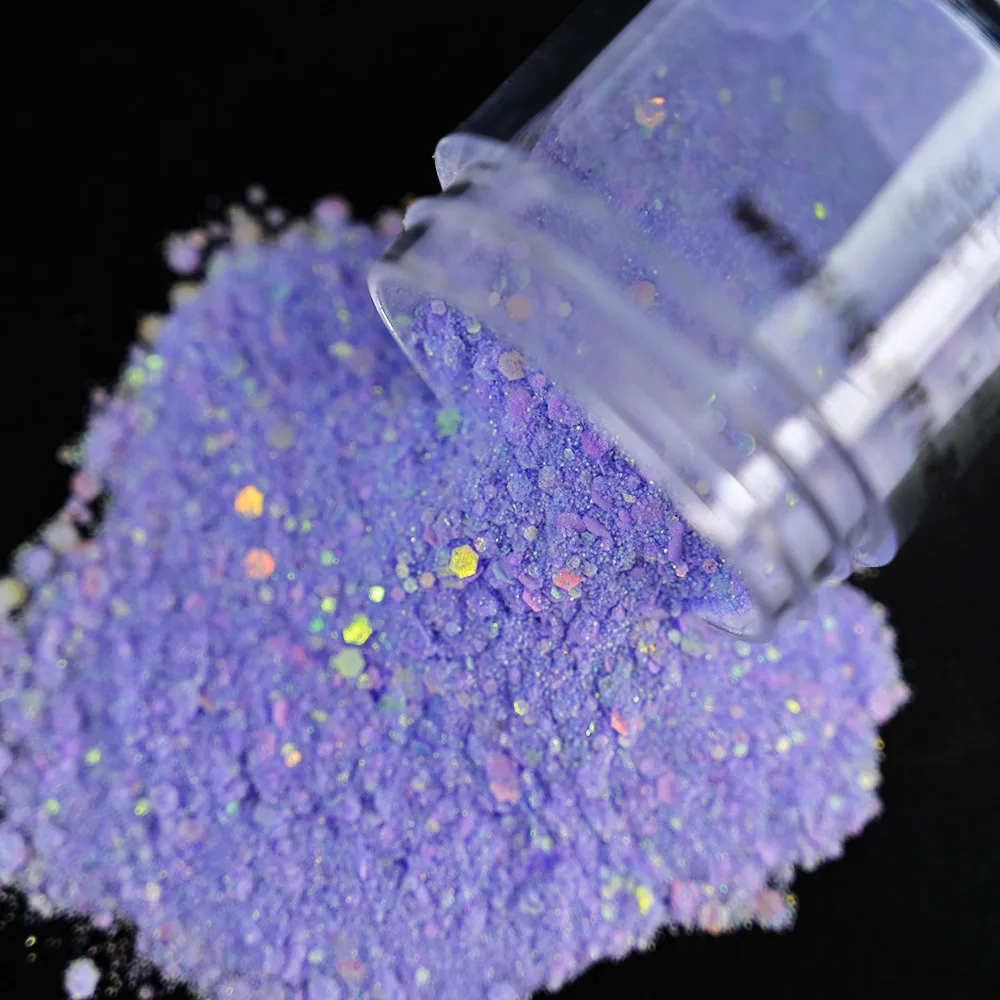 Nail Art Acrylic Dipping Powder Mixed Mermaid Hexagon Chunky Glitter Sequins For Nail Extended Builder Nail Polish Manicure 4