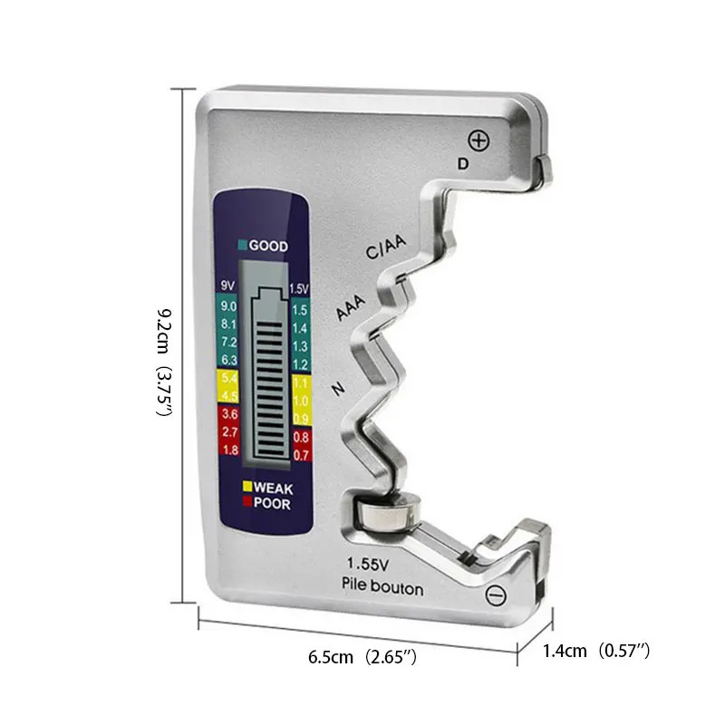 디지털 배터리 테스터 LCD 디스플레이 C D N AA AAA 9V 1.5V 단추 셀 배터리 용량 확인 감지기, 커패시턴스 진단 도구