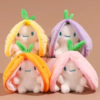Funny Strawberry Carrot Rabbit Plush Toys Stuffed Into Fruit Transform Soft Animals Bunny Doll For Boys Girls Birthday Gift