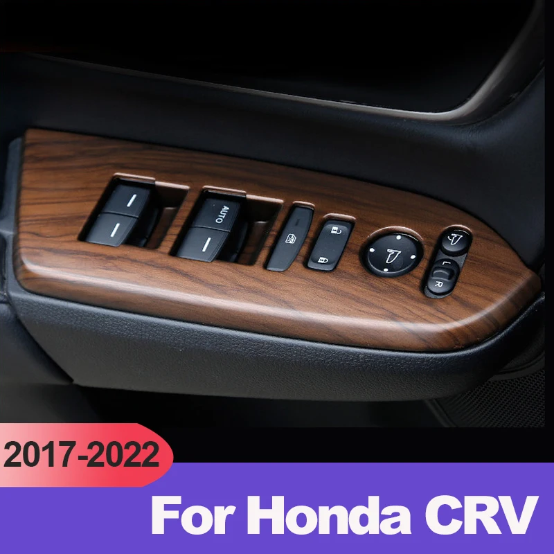 

Для Honda CRV 2017 2018 2019 2020 2021 ABS, карбоновый переключатель для автомобильной двери, окна, подлокотника, панели, аксессуары для интерьера