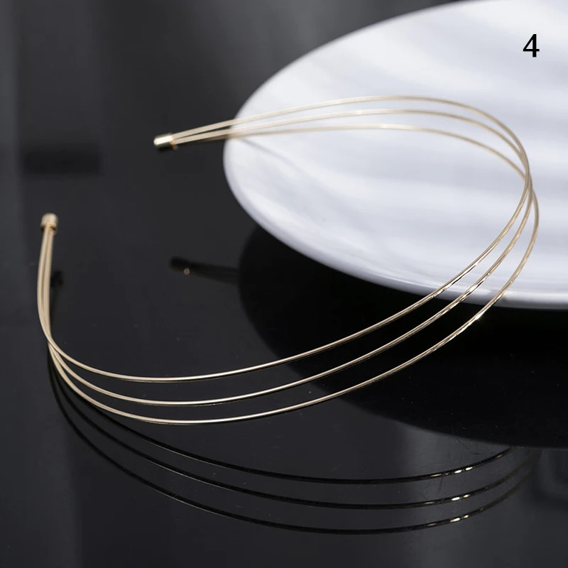 

Fashion Double Root Metal Headbands Retro Gold Silver Women Hairbands Simple Headwear Street Head Hoop Headdress Hair Braids