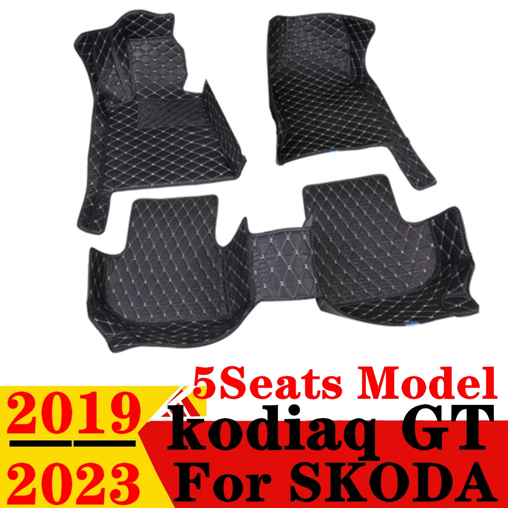 

Car Floor Mats For SKODA Kodiaq GT 5Seats 2019-2023 Waterproof XPE Leather Custom Fit Front & Rear FloorLiner Cover Parts Carpet