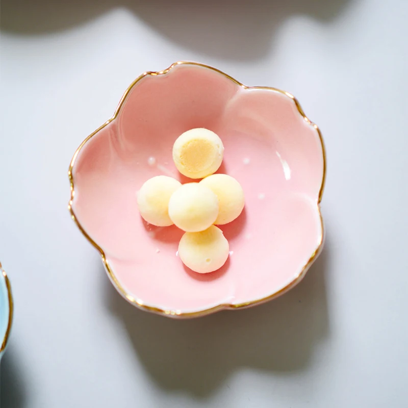 Sakura Ceramic Seasoning Dipping Bowl Cherry Blossom Trinket Plate Sauce Porcelain Sauce Dish Plate For Condiment Kitchen New