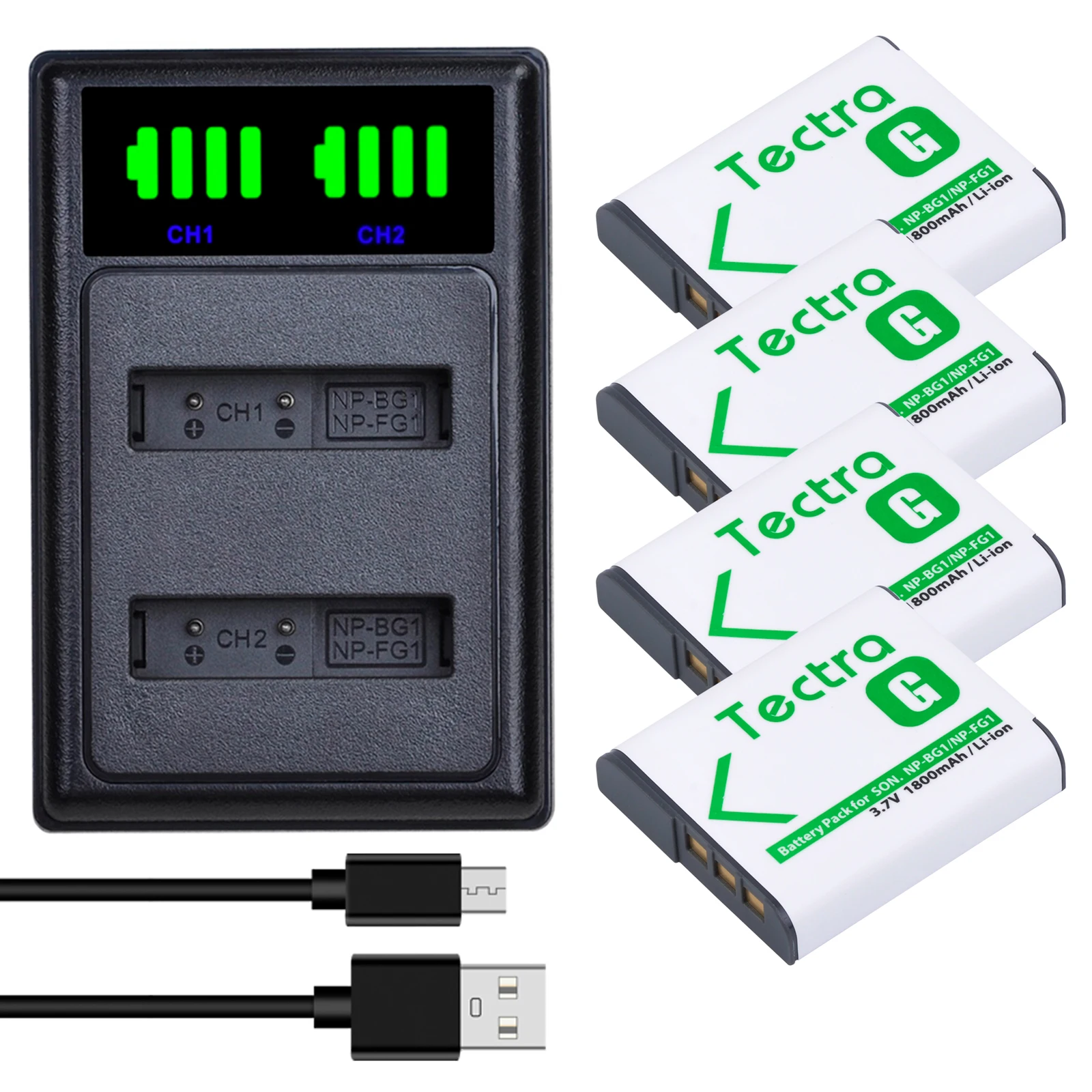 Np-Bg1 Np-Fg1 Np Bg1 Batteria + Led Usb Dual Charger Per Sony Cyber-Shot Dsc-H7 Dsc-H9 Dsc-H10 Dsc-H20 Dsc-H50 Dsc-H55 Dsc-W130