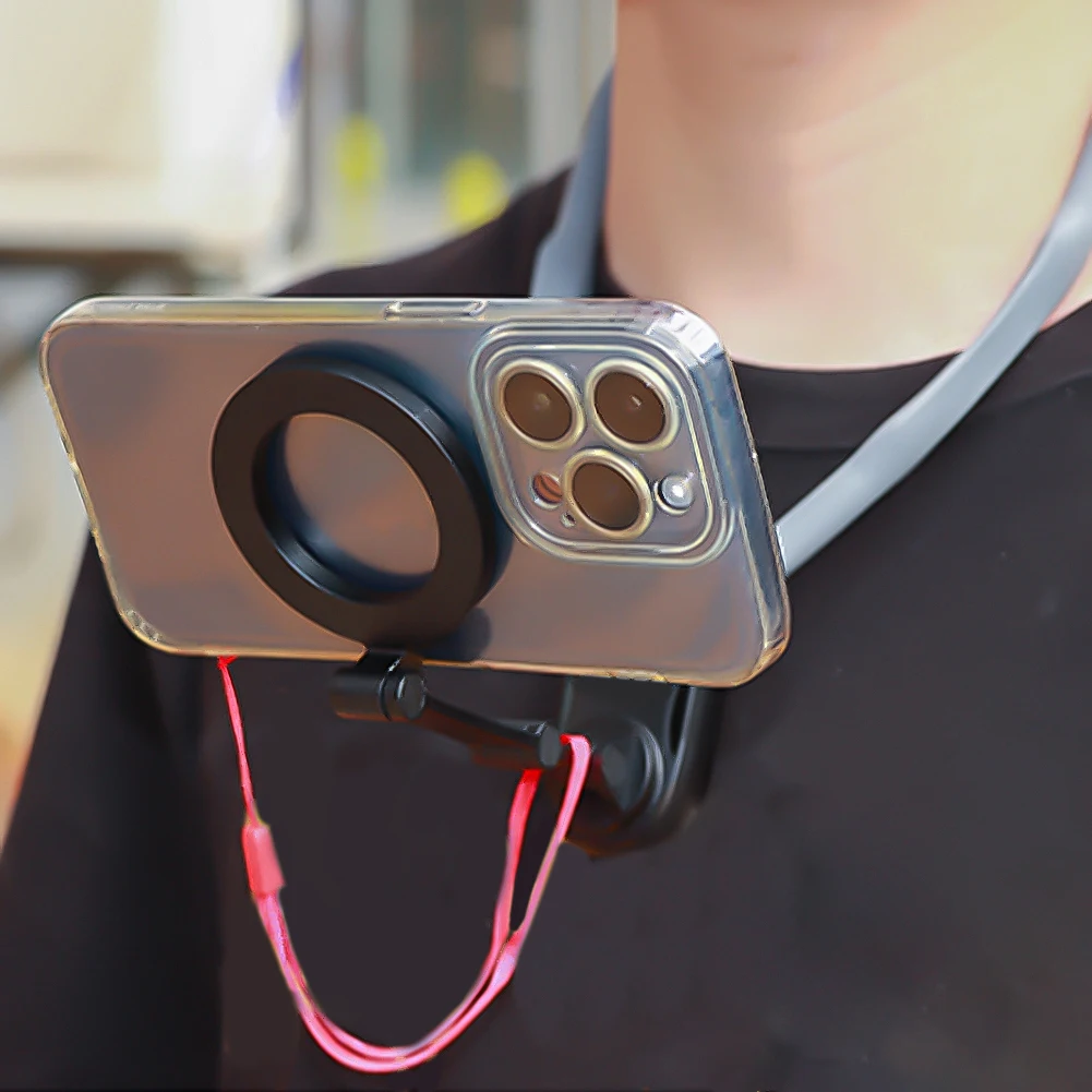 실리콘 넥 홀드 마운트 휴대폰 거치대 퀵릴리즈 마운트, 조절 가능한 핸즈프리 휴대폰 넥 거치대, 아이폰 휴대폰 액세서리