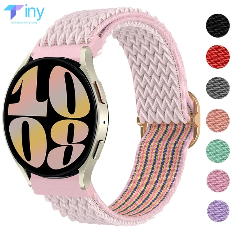 

20mm 22mm Braided Strap for Samsung Galaxy Watch 6 5 4 40 44mm Active 2 Gear S3 Band 6Classic 43 47mm Smartwatch Nylon Bracelet