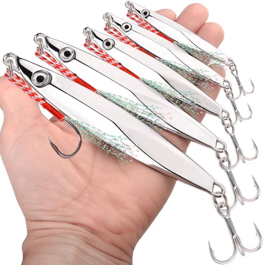 Jigger Fishing Diamond Jigs 14oz Saltwater Fishing Lures - 5 Pcs Chrome  Lures For Deep Sea Jigging Tuna Grouper Cod Lingcod Jigs