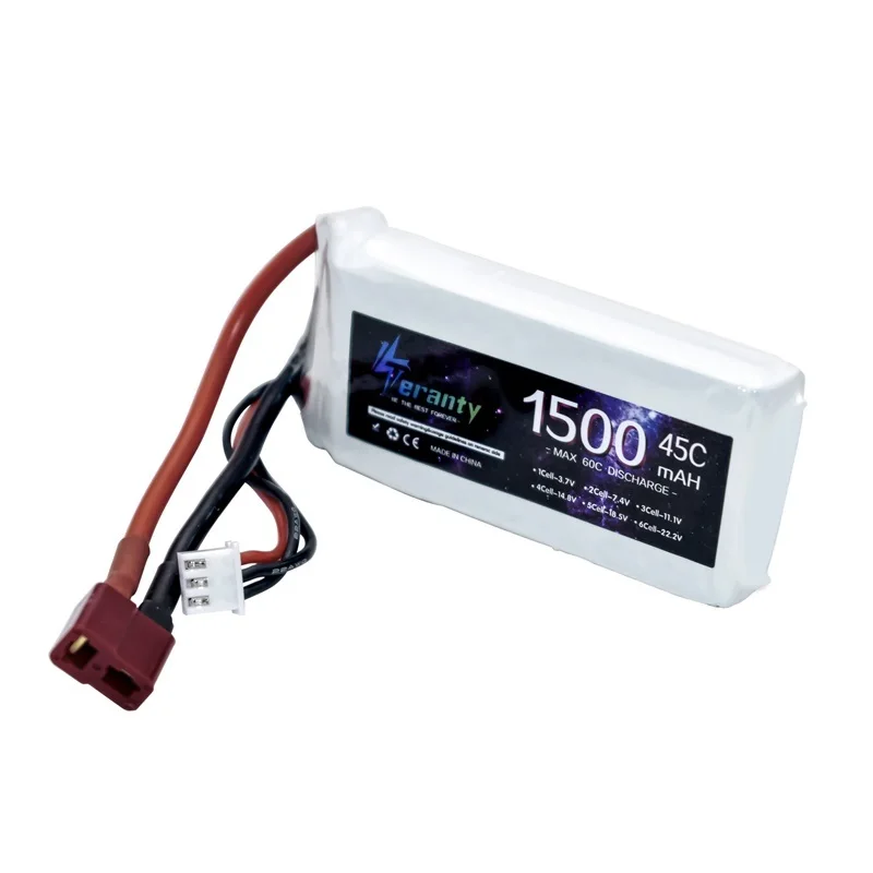Batterie LiPo 2S 7.4V 1500mAh 45C pour RC - JST/XT30/XT60/T