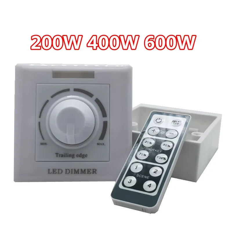 IR LED Dimmer Switch - 220V LED Light Adjustable Dimmer Switch Brightness  Control + IR Remote Controller 200W