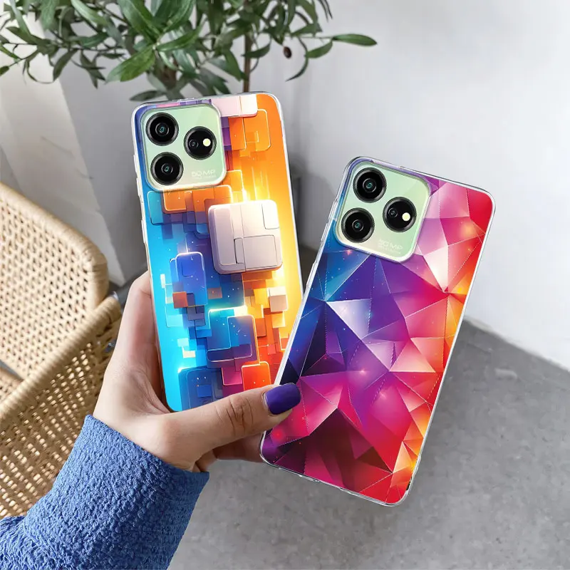 Luxury Clear Silicone Flower Design Phone Case - Protective Cover