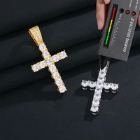 5mm Tennis Cross Pendant Hip Hop Jewelry Fully Moissanite Pendant Necklace With Fine Jewelry Tennis Chain - Image 6