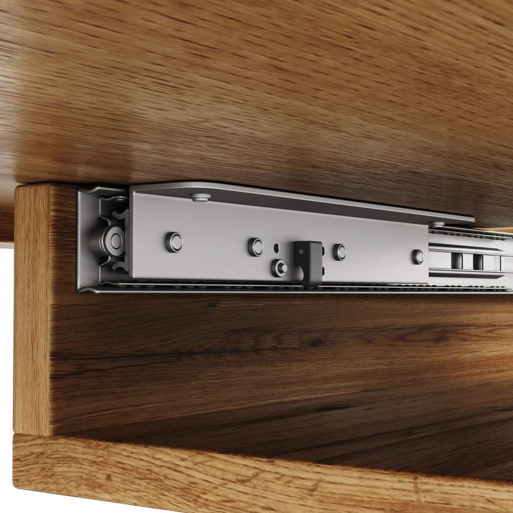 120–160 x 75 x 75,5 cm ausziehbarer Esstisch, Küchentisch, ausziehbar bis 160 cm, für Küche und Wohnzimmer, Holzplanke – Detail 20