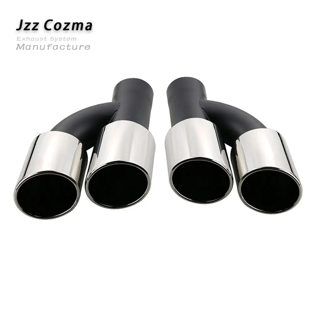 JZZ 1pcs Dual car exhaust tail pipe Stainless Steel Muffler exhaust tip for a4 b8