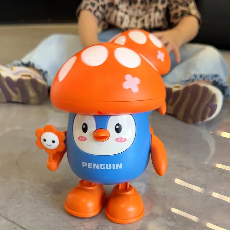 Plastic Electronic Dancing Penguin Toy with Music and Lights for Kids