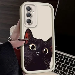 Chic Black Cat Pattern Phone Case Cover - Galaxy A20 A30 (1)