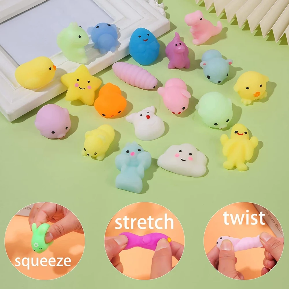 72PCS Mochi Squishy Toys Squishies Fidget Toys Kawaii Animals for Party Favors Classroom Prize Fillers Pack Bulk Gift Boys Girls 2