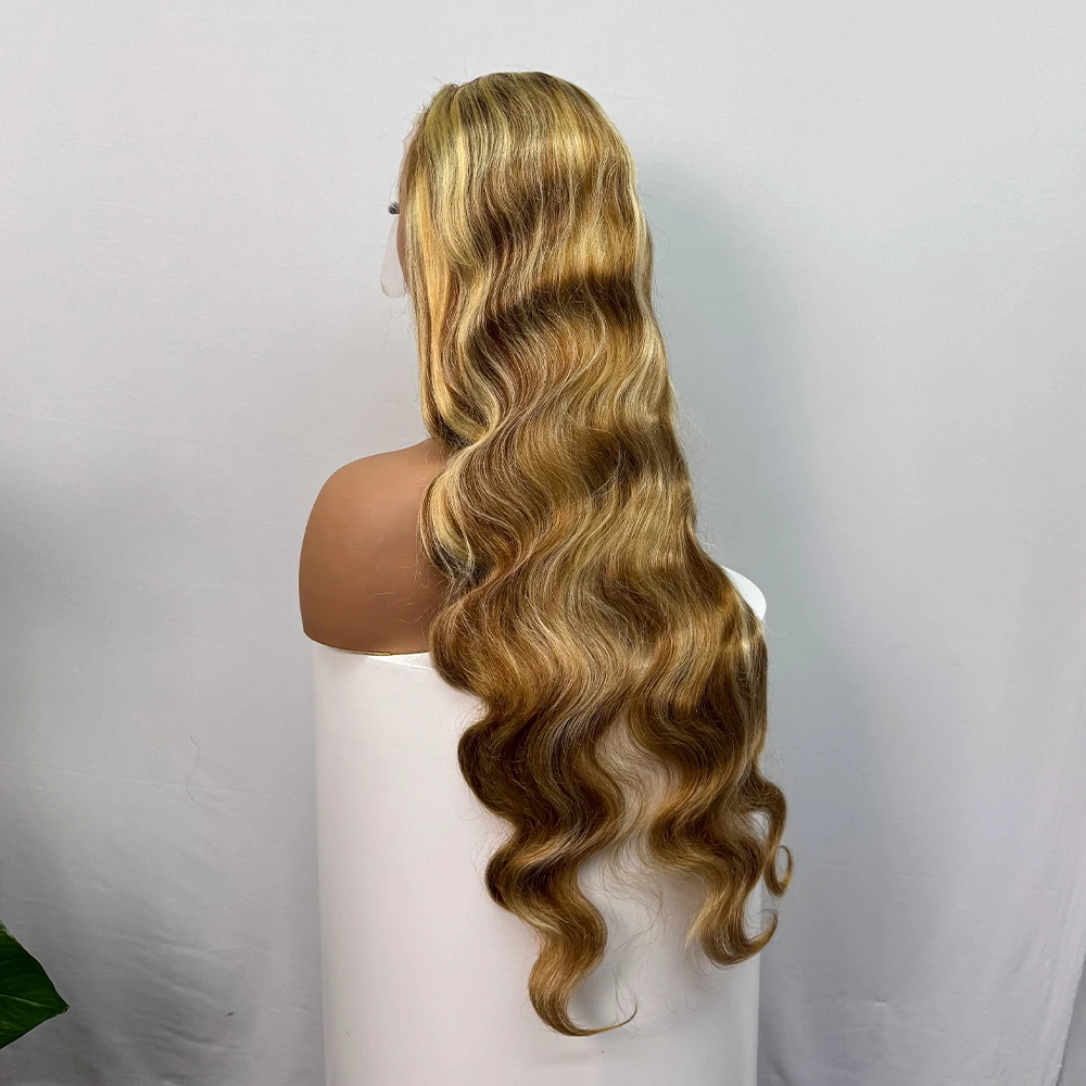 250% Density 30/613 highlight Blonde Body Wave Lace Front Wig 13x4 HD Transparent Lace Frontal Human Hair Wigs For Black Women