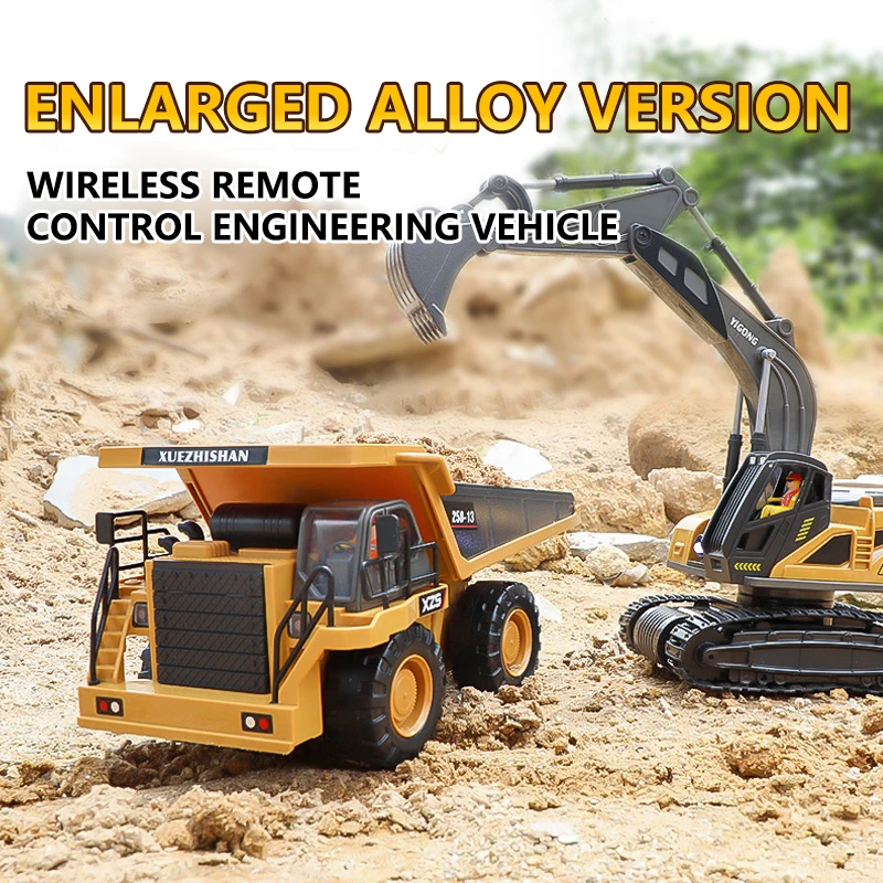 RC Excavator Dumper Car 2.4G Remote Control Engineering Vehicle Crawler Truck Bulldozer Toys for Boys Kids Christmas Gifts 3