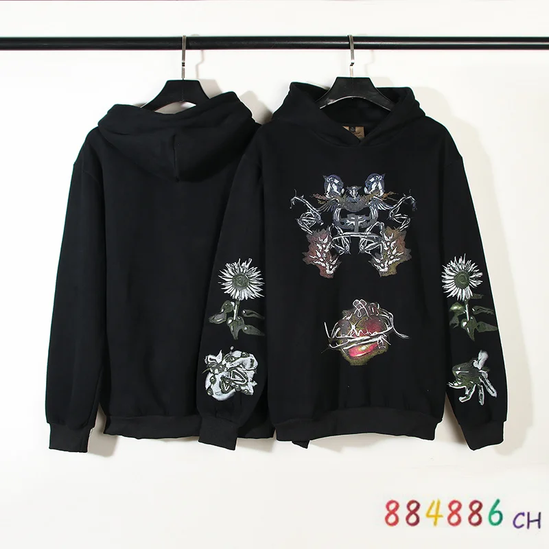 

High Street Fashion Kanye Style Hoodies Men Women Quality Hooded Sweatshirt Fleece Pullover