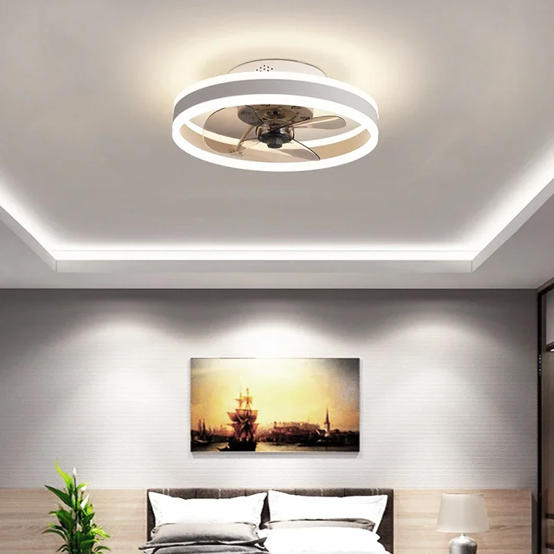 Modern LED Ceiling Fan Light Intelligent APP Remote Dimming 6-speed Fan Light Bedroom Living Room Dining Room Home Electric Fans