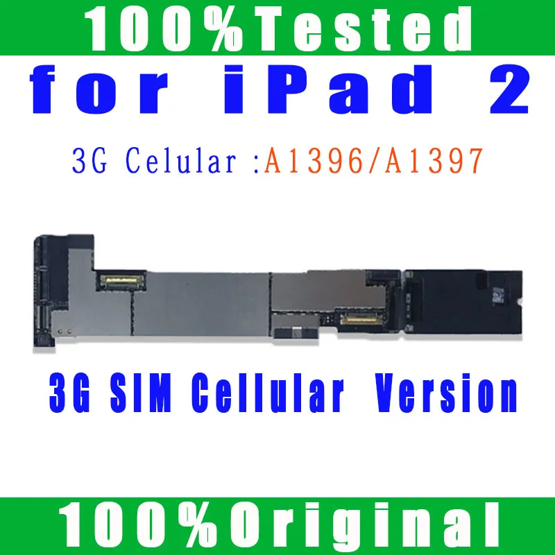 100% Originele A1395 Wifi Versie A1396 Of A1397 3G Cellulaire Schoon Icloud Mainboard Gratis Icloud Voor Ipad 2 Logic board Vervangen