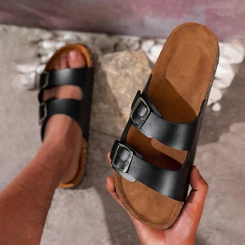 Pantofole da uomo classiche per le vacanze estive unisex con fibbie suole in sughero Pantofole da coppia per uomo Scarpe da spiaggia leggere da esterno da donna 1