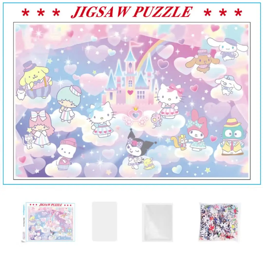 Sanrioハローキティアニメ漫画ジグソーパズル、子供のおもちゃ、難易度