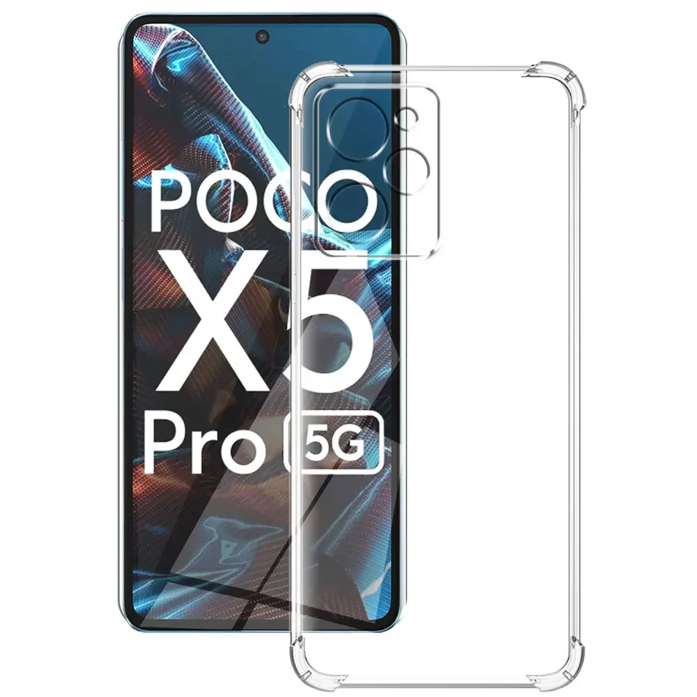 Coque + 2 Verres Trempés Pour Xiaomi Poco X5 / X5 Pro – TPU Silicone Transparent – Protection Complète